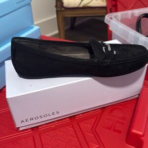 Aerosols Day Drive Loafer Black Faux Suede 10M